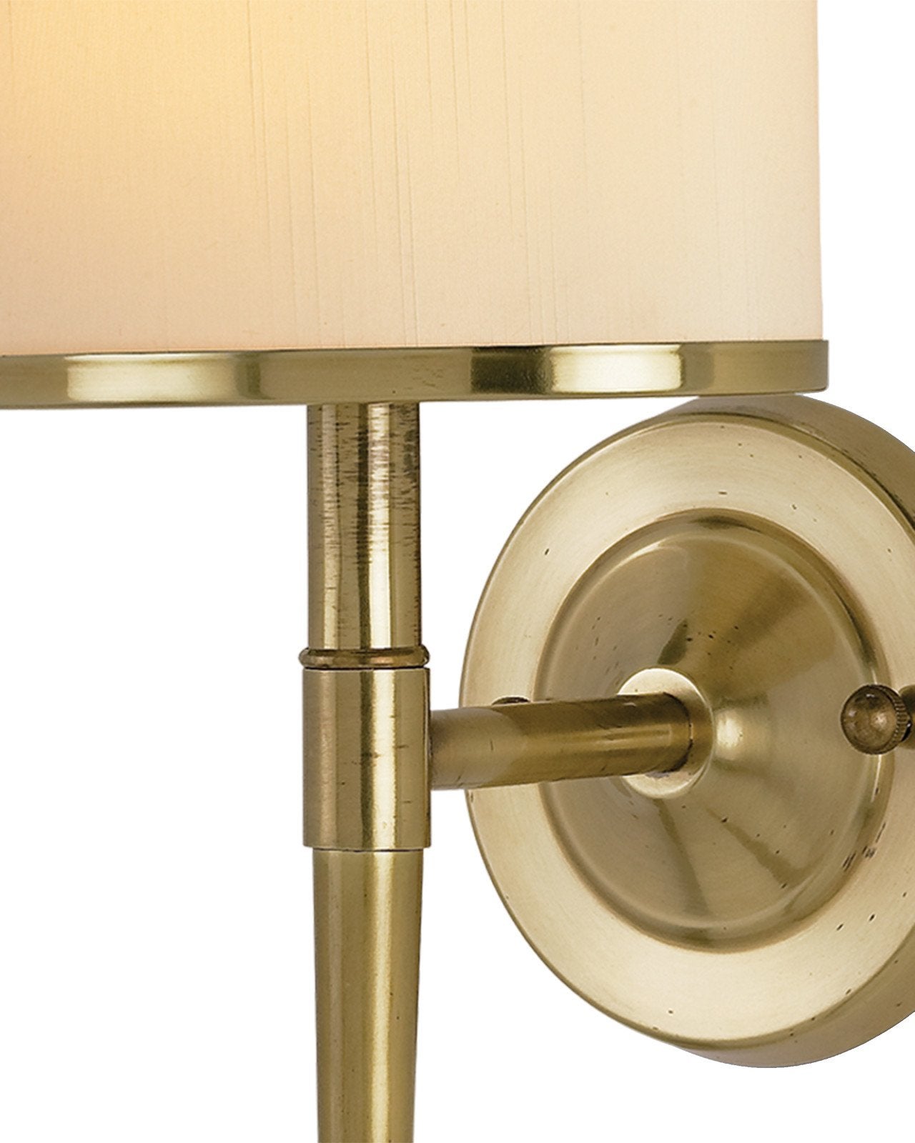 Primo Brass Wall Sconce, Cream Shade